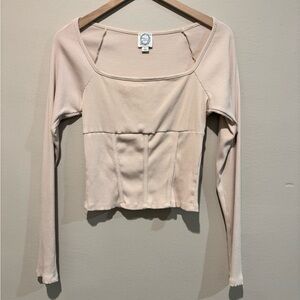 Women's Cream Long Sleeve Top